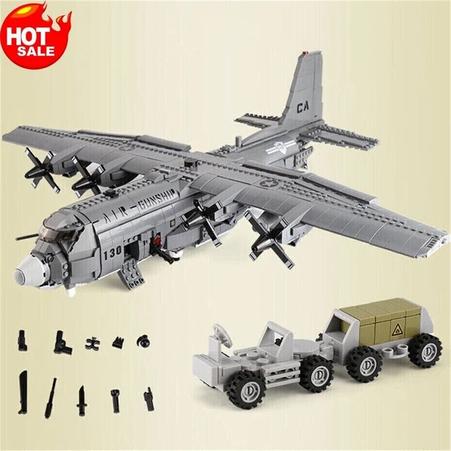 BUILDING BLOCKS MILITARY MOC WW2 AC-130 Gunboat Aircraft Bricks Models ...