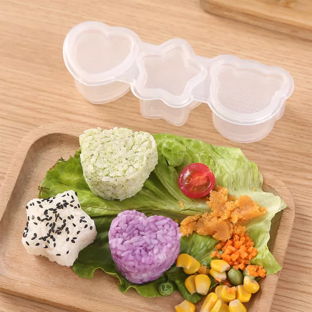 3 IN 1 Sushi Rice Ball Maker Mould Mold Vegetable Tool Kitchen Gadgets  $8.11 - PicClick AU