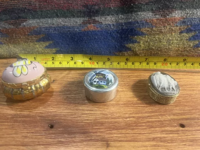 Lot Of Three Mini Pill Boxes