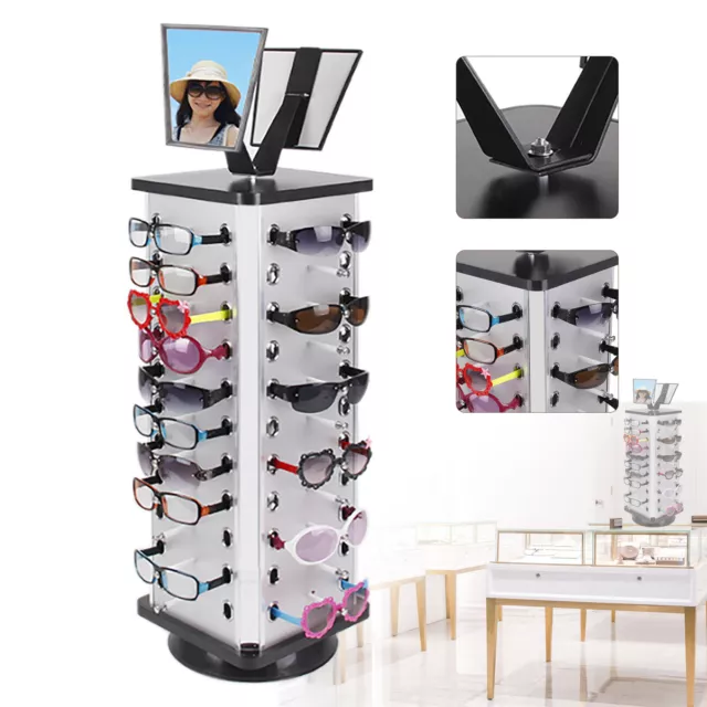 44 Pairs Glasses Display Stand Rotating Eyeglasses Rack Sunglasses Holder