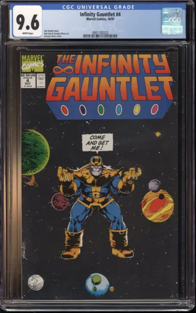 Infinity Gauntlet #4 CGC 9.6 Thanos Warlock Silver Surfer Mephisto Eternity Key