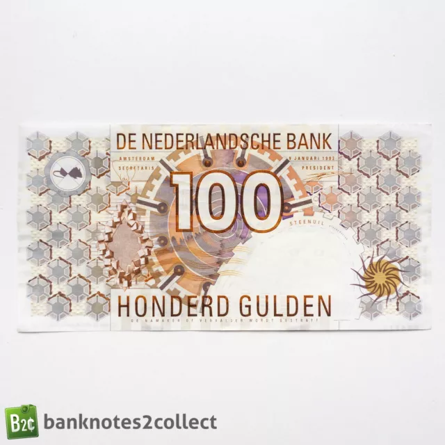 NETHERLANDS: 1 x 100 Dutch Guilder Banknote.