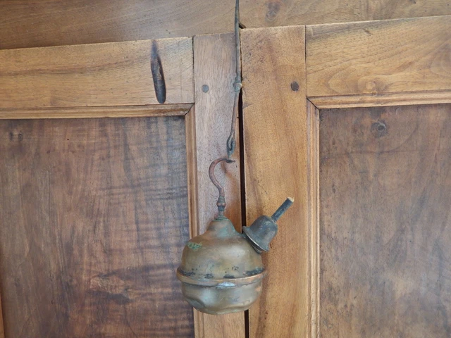 Lampe à Huile Chrétienne à Suspendre En Laiton Avec Croix