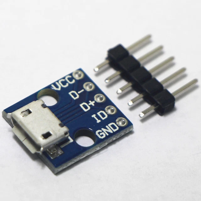 10pcs Female MICRO USB to DIP 5-Pin Pinboard 2.54mm micro USB type 5
