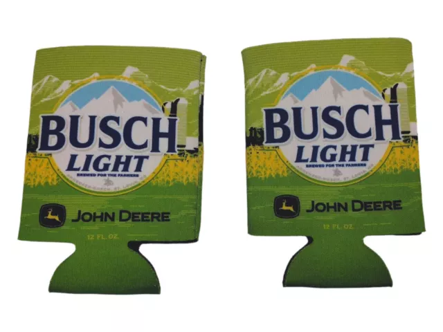 Lot 2x Busch Light Farmscape 12 oz. Can/Bottle Koozie Can John Deere Green