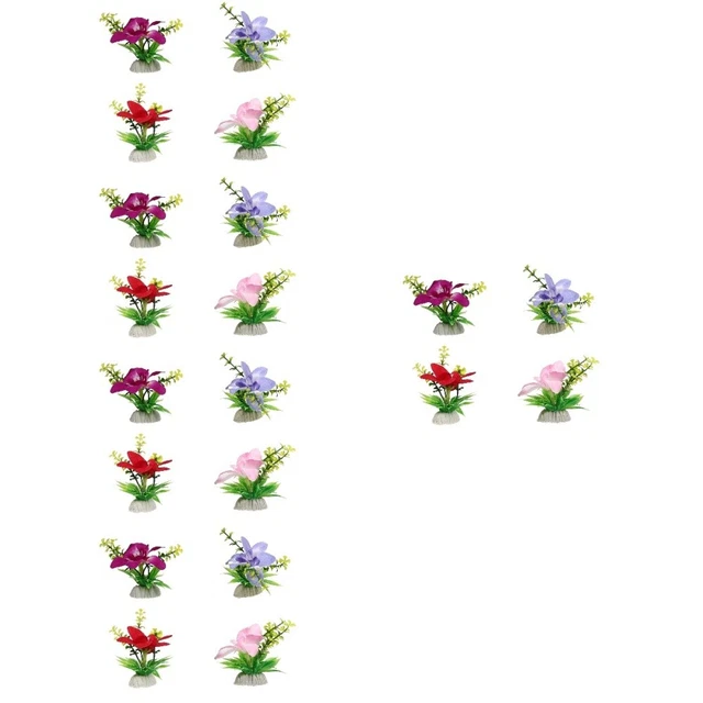 20 pezzi di sushi piastra ornamenti di fiori finti creativi piante fiorito di