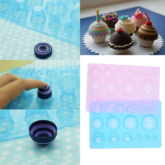 Molde de plumas de plástico para hacer macetas de tablero 3D media bola cúpulas papel