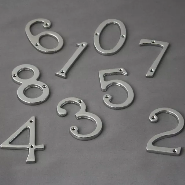 Traditional Chrome Front Door Numbers