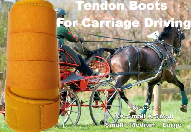 Horse Tendon Boots Yellow : Miniature To Horse Size Ideal For Carriage Driving