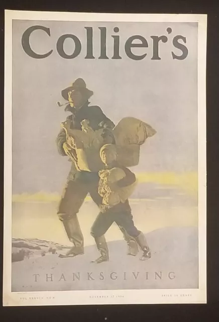 Vtg  Collier's Magazine Maxfield Parrish  (Cover Only) Thanksgiving