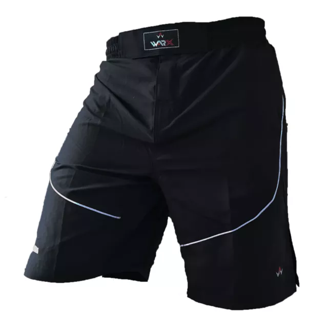 WARX Kick boxing UFC MMA Grappling Fight Short Cage Boxing, Black Shorts