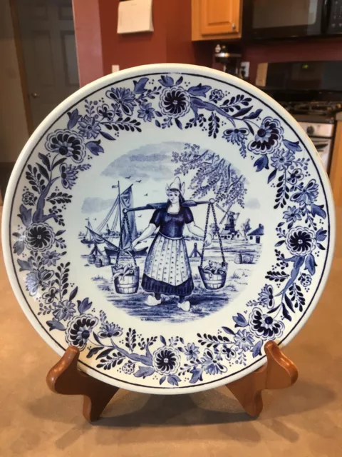 Vintage Blue Delfts Plate Royal Sphinx Maastricht Made in Holland by P Regout