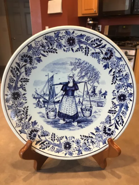 VINTAGE BLUE DELFTS Plate Royal Sphinx Maastricht Made In Holland By P vintage-blue-delfts-plate-royal-sphinx-maastricht-made-in-holland-by-p