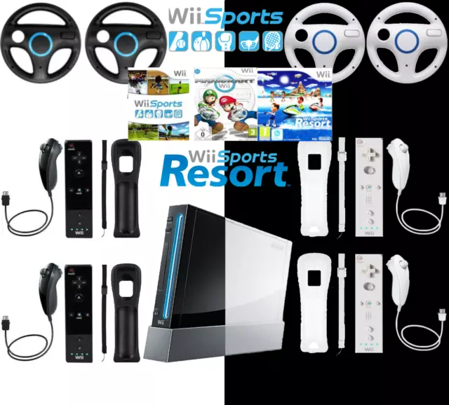Nintendo Wii Konsole schwarz / weiß Mario Kart, Wii Sports  ORIGINAL Controller