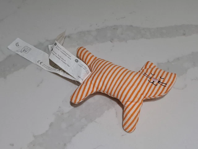 IKEA LEKA CAT Baby Comforter Soft Toy With Rattle X 1 Orange Stripes 15cm X 11cm 9.99 PicClick UK