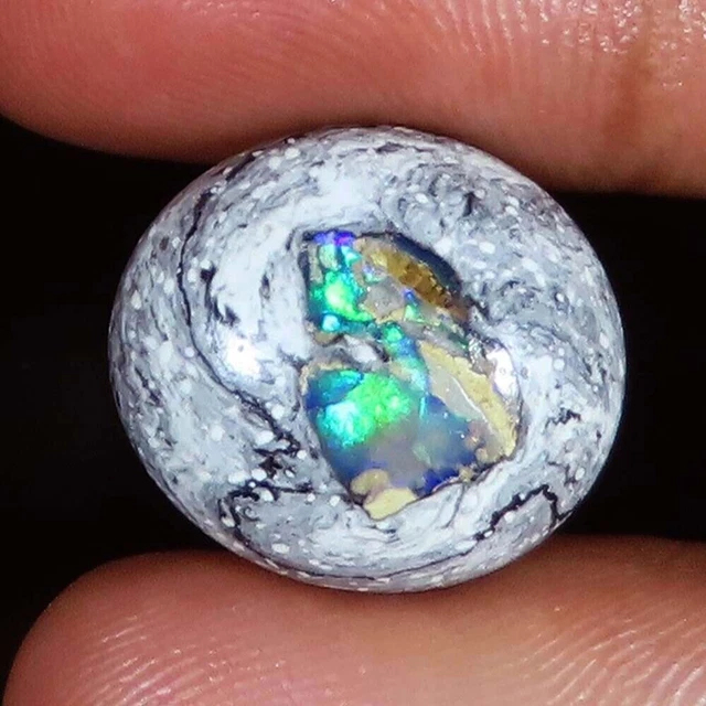 Pierre Opale Naturelle Australienne – 13,50 Carats (14,25 Ratti), Ovale Blanche, Certifiée, Pour Bijouterie