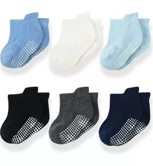Calzini Antiscivolo Bambino Neonato Calze Gommate 1/3 anni 6 paia