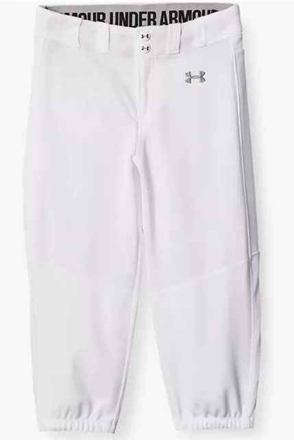 NWD Under Armour Girls' Softball Pants, White Size L