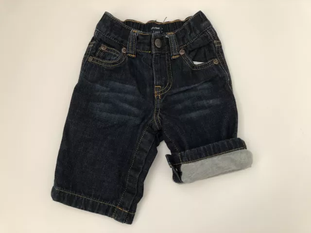 Baby Gap Infant Boys 3-6 Months Dark Wash Jersey Lined Jeans