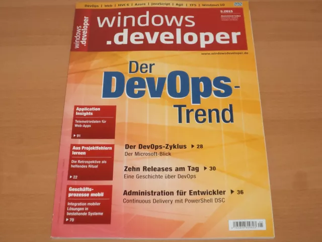 Windows Developer Der DevOps-Trend Ausgabe 5/2015 Neuwertig!
