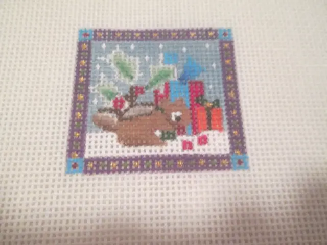 Mini Square Christmas Animal-Melissa Shirley-Handpainted Needlepoint Canvas