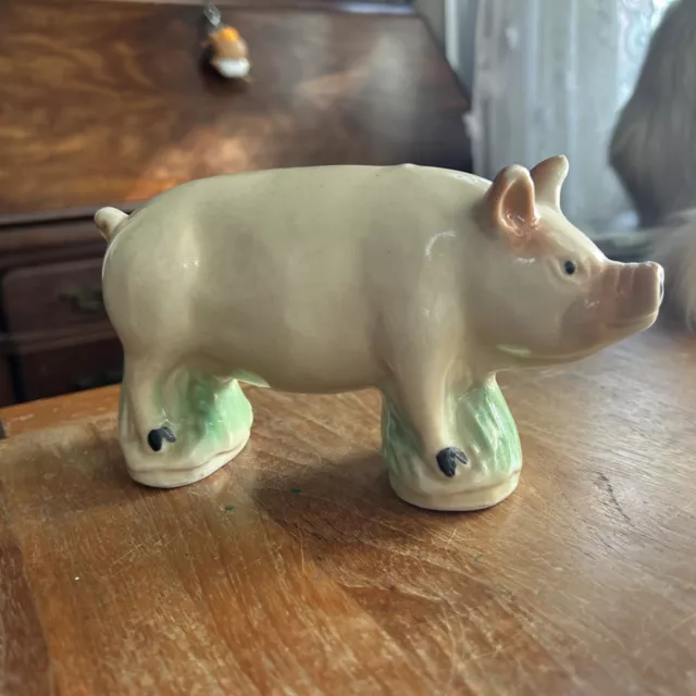 Vintage ceramic pig figurine Farm Decor Cute Pig