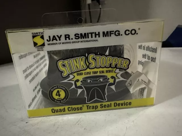 Jay R. Smith Stink Stopper 4" Pipe Drain Quad Close Trap Seal New