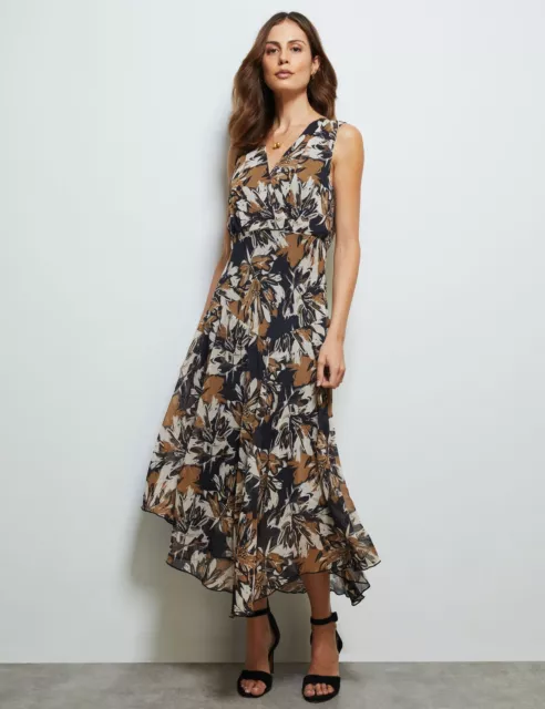 Liz Jordan - Womens Dress -  V-Neck Floral Dress