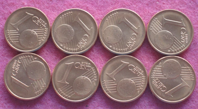 Münzen aus Finnland, 8x 1 Cent aus 2004, Konvolut, Lot, (805)