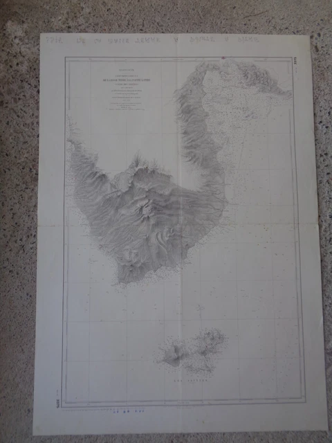 CARTE MARINE  Guadeloupe De la Basse-Terre à la Pointe-à-Pitre canal des Saintes