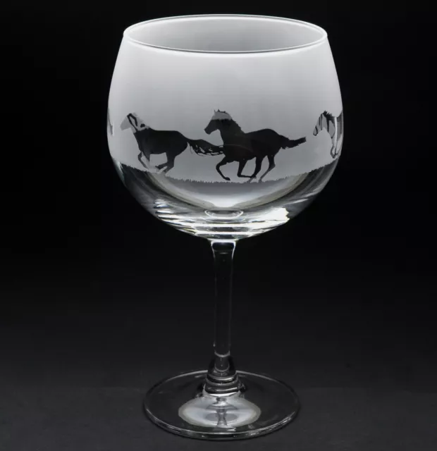 Galloping Horse | Gin Glass | Engraved | Gift | Present