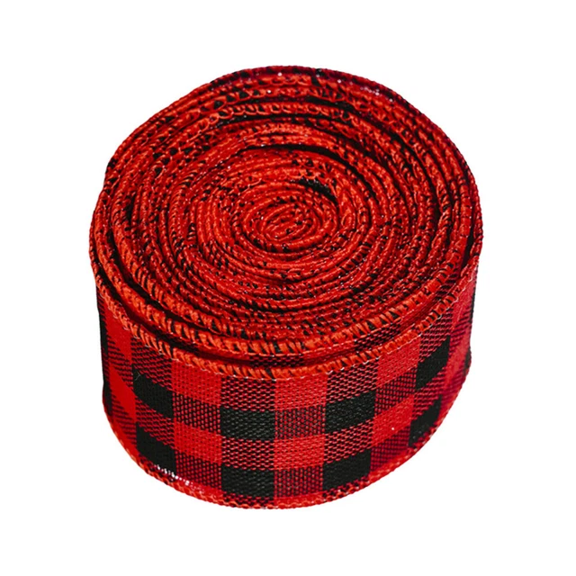 Weihnachten Polyester Band Plaid Farbbänder für Handwerk Urlaub Band
