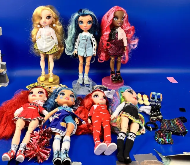 Bundle Lot Of Rainbow High Dolls & Accessories & Clothes