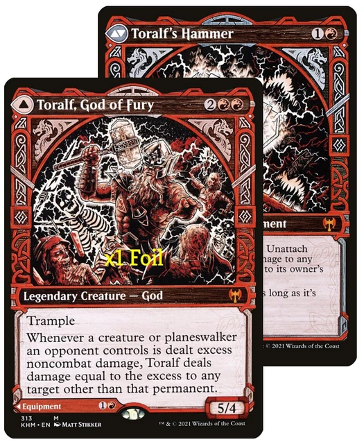 Toralf, God of Fury // Toralf's Hammer 1x FOIL KHM MTG Kaldheim Mythic MINT red Toralf, God of Fury // Toralf's Hammer 1x FOIL KHM MTG Kaldheim Mythic MINT red