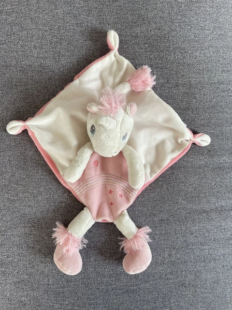 DOUDOU PLAT GIRAFE Nicotoy C&A Coins Multicolores 26 Cm Tbe EUR 19