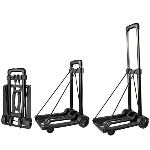 APOXCON Folding Hand Truck, Foldable Dolly Cart with Two Wheels, Collapsible ...