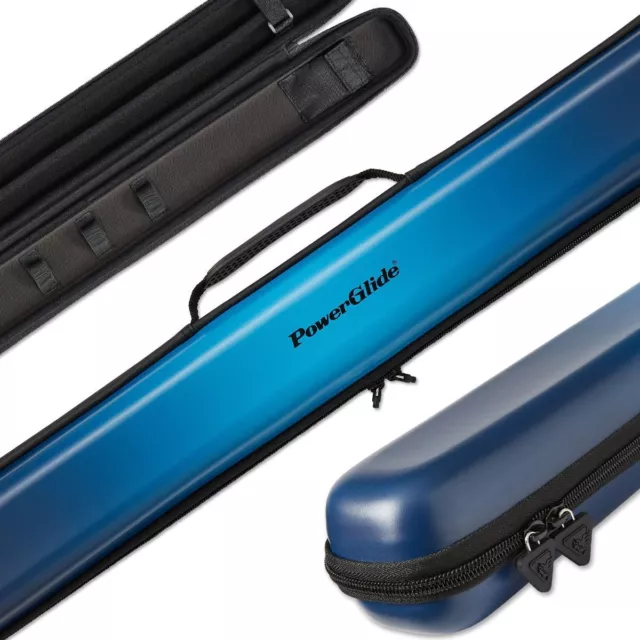 PowerGlide Snooker Svartur Blue 2 piece Cue Case