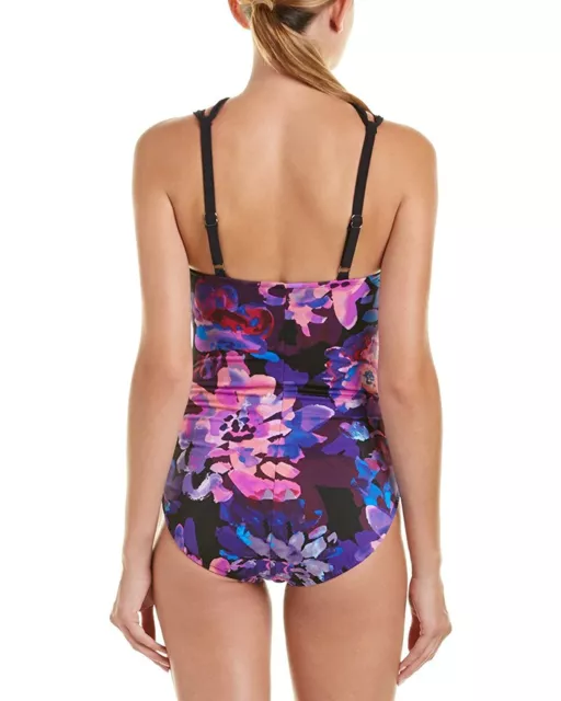 Magicsuit Women's Purple Floral Giselle One Piece High Neck Swimsuit, 12, 9780-2 2