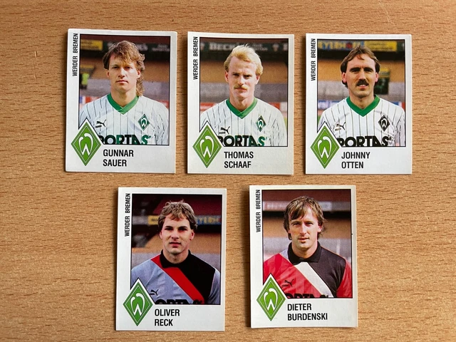 Panini Fussball Bundesliga 1988 - 5 Sammelbilder - Originale / keine Doppelten 