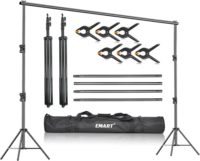 Studio Backdrop Rig PHOTO VIDEO STUDIO Backdrop Stand, 9X10Ft (2.8X3M) Heavy Duty ...