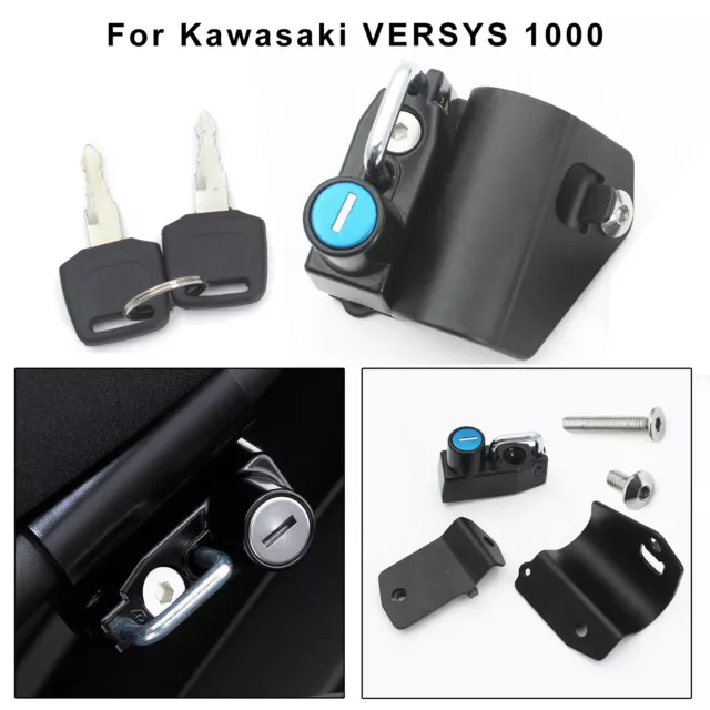 Lucchetti Per Caschi Helmet Lock Nero Per Kawasaki Versys 1000 LT/ABS 2015-2018