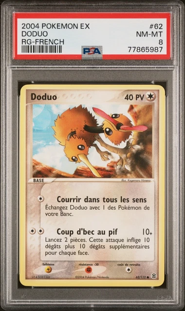 Carte Pokemon Doduo 62/112 EX Rouge feu Vert Feuille PSA 8 ✨✨