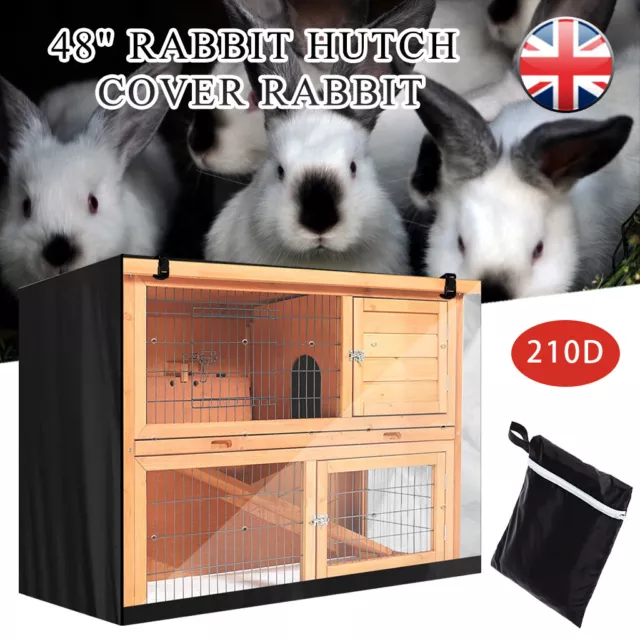48" Rabbit Hutch Cover Waterproof Large Double Garden Pet Bunny Cage Covers UK