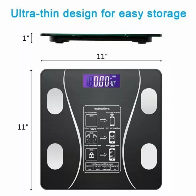 180KG Weight Bluetooth Smart Digital Scale Bathroom Electronic Scales Body Fat