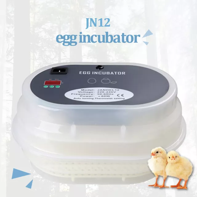 Janoel 12 Egg Incubator Fully Automatic Chicken Poultry Duck Quail Egg Hatcher