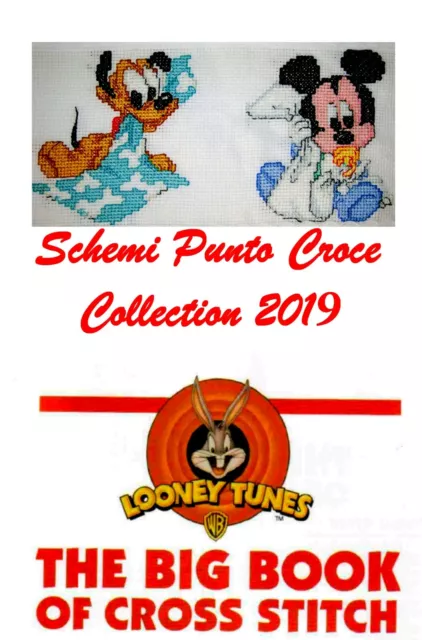 87 EBOOK CON SCHEMI PUNTO CROCE DISNEY + LOONEY TUNES CROSS STITCH 6000 schemi