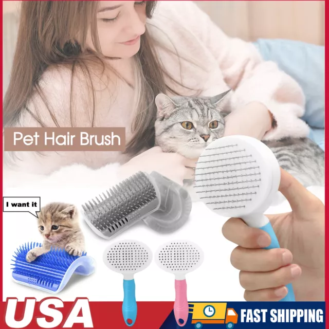 Pet Cat Self Groomer Brush Wall Corner Grooming Massage Hair Removal Comb Toys