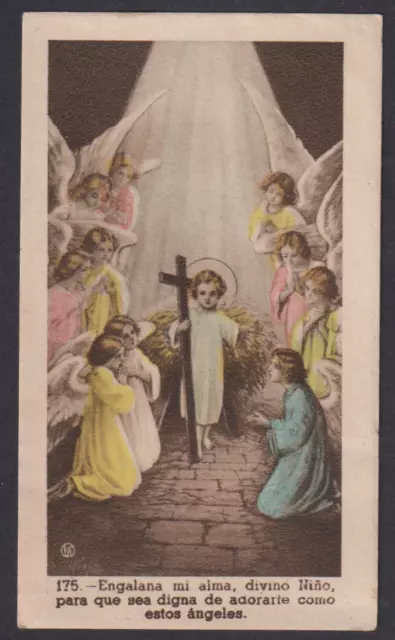 santino antico de Jesus Bambino image pieuse holy card estampa