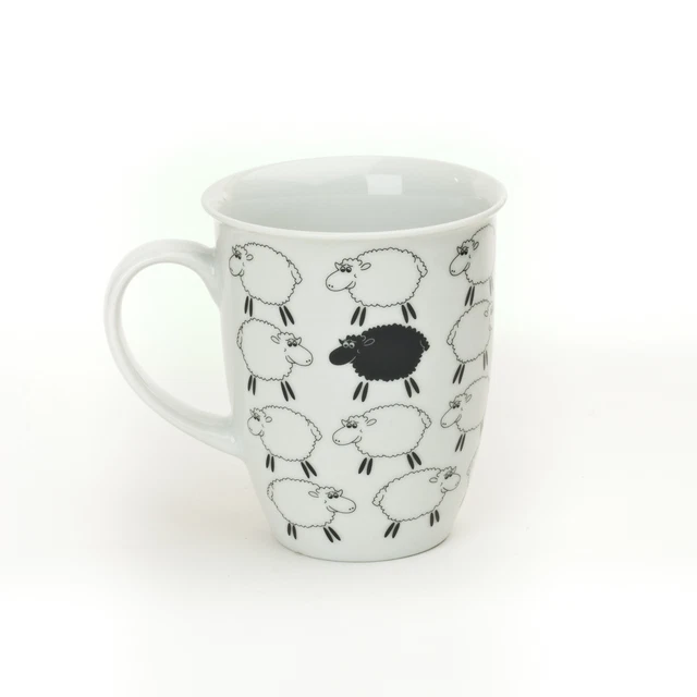 Pagma Druck Tasse 'Zu Meinen Mädels' Mit Schaf-Motiv – Spülmaschinenfest, 330 Ml (weiß/pink)
