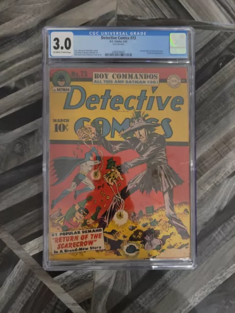 Detective Comics # 73 - 1st and only Golden Age Scarecrow Cover! 1943  CGC 3.0